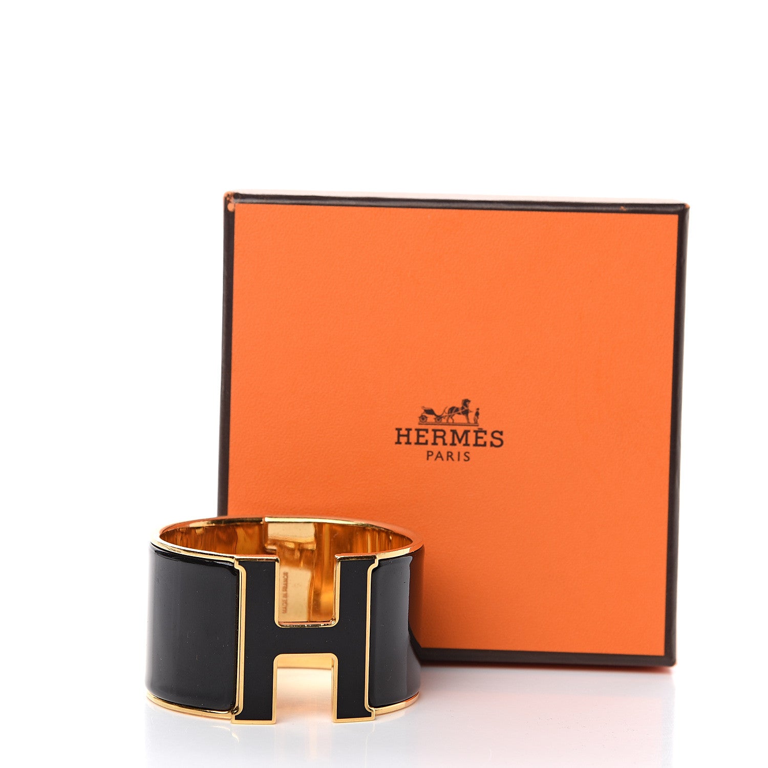 Hermes Enamel Extra Wide Clic Clac H Bracelet PM Black 5 of 5