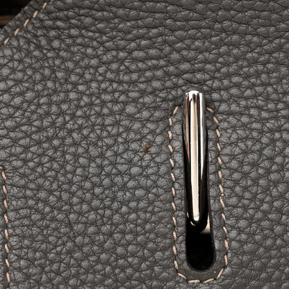 Hermes Taurillon Clemence Eclat Jypsiere 28 Etain Etoupe 16 of 16
