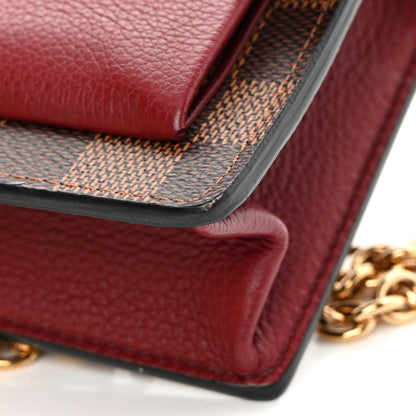 Louis Vuitton Damier Ebene Vavin Chain Wallet Red 12 of 14