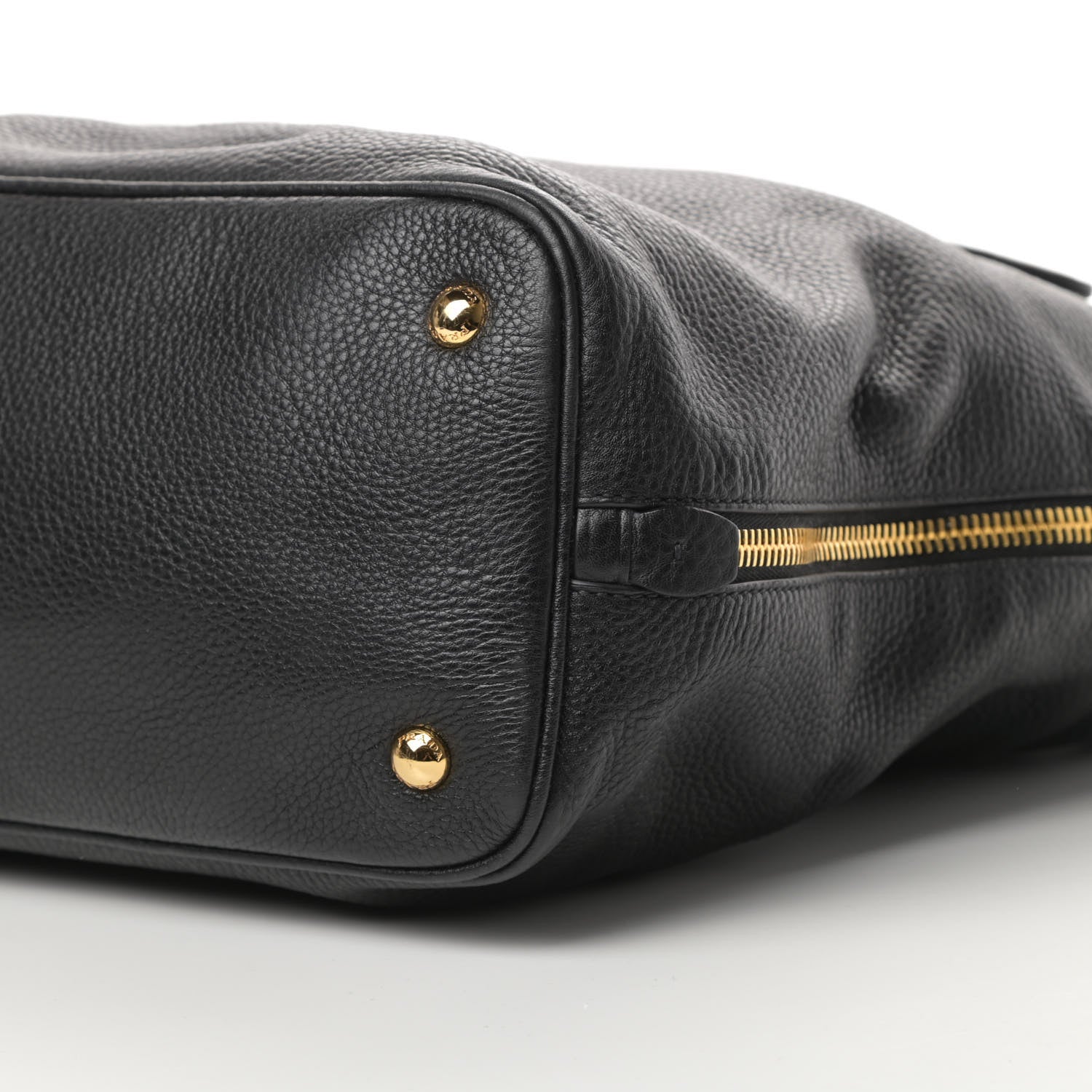 Prada Vitello Daino Side Zip Tote Black 11 of 12