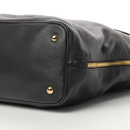 Prada Vitello Daino Side Zip Tote Black 11 of 12