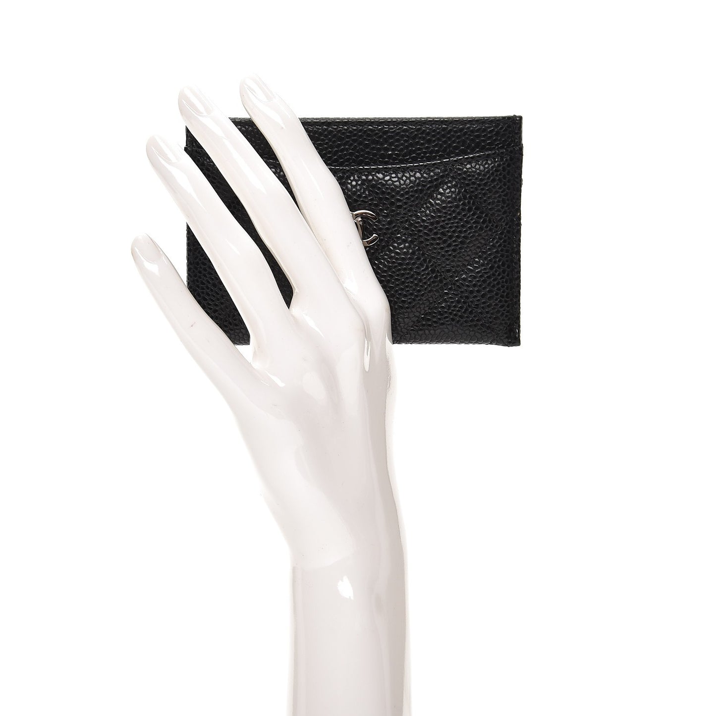 Caviar Quilted Card Holder Black