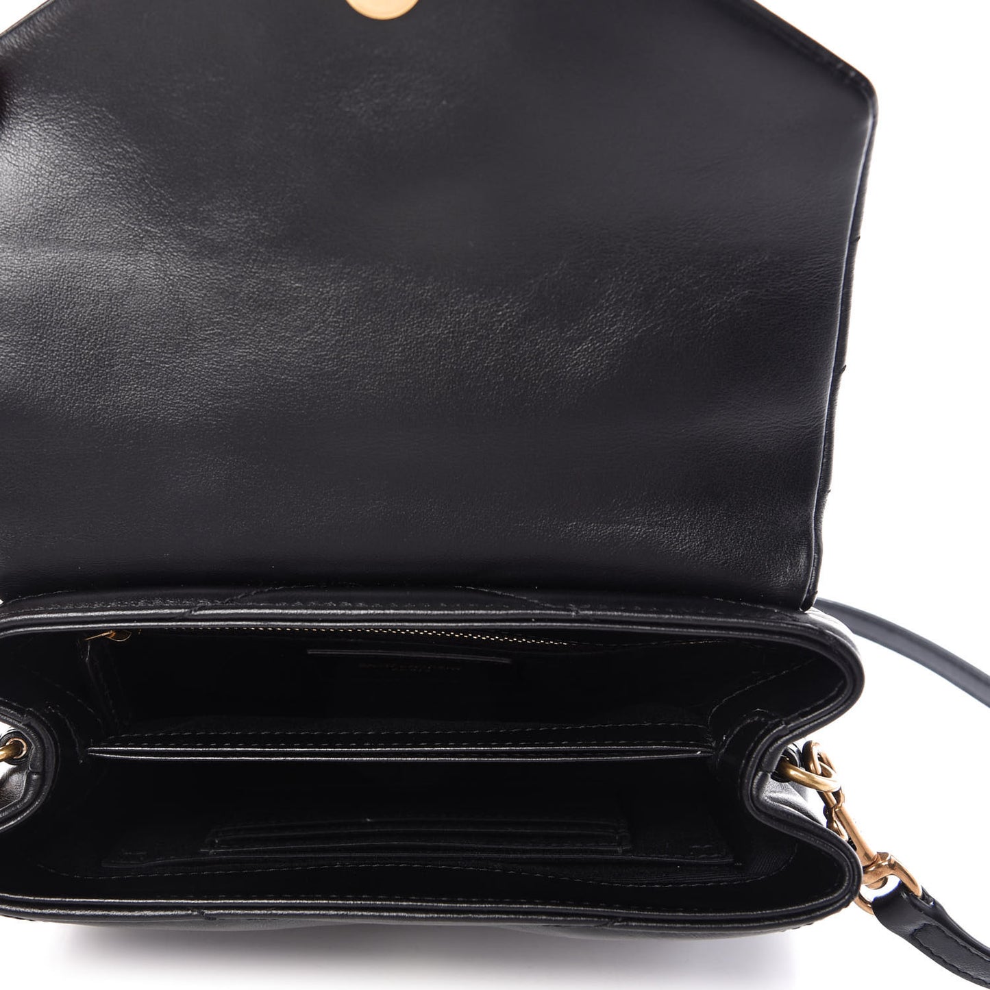 Calfskin Y Quilted Monogram Toy Loulou Crossbody Bag Black