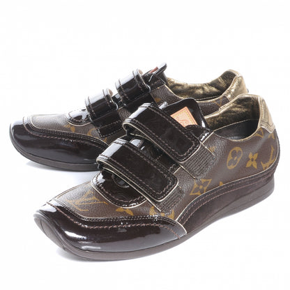 Louis Vuitton Suede Patent Monogram Speeding Velcro Sneakers 35 5 of 8