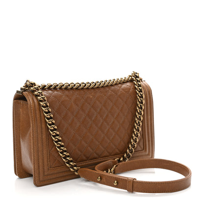 Chanel Caviar Quilted New Medium Boy Flap Light Brown 2 of 11