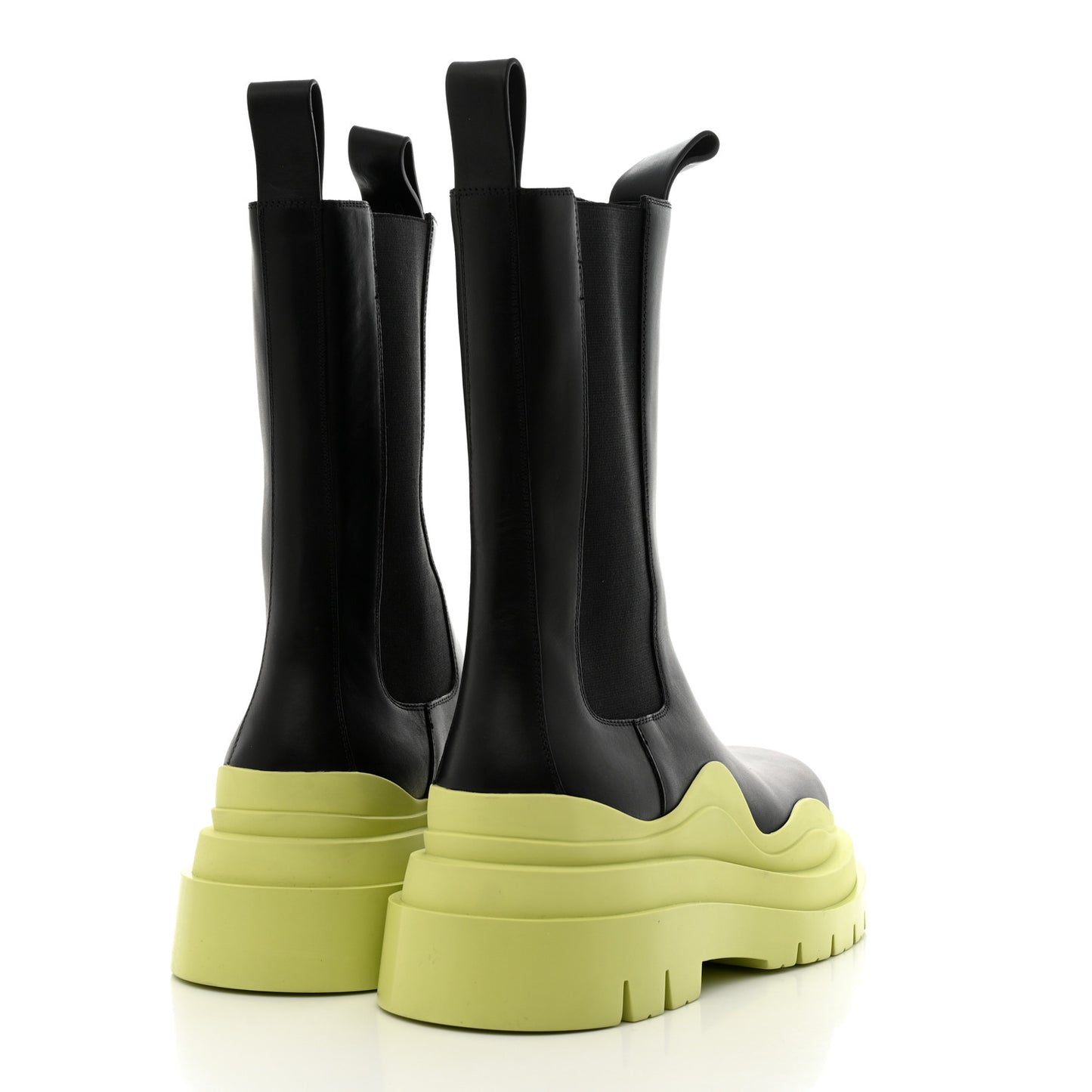 Calfskin The Tire Chelsea Boots 38 Black Seagrass