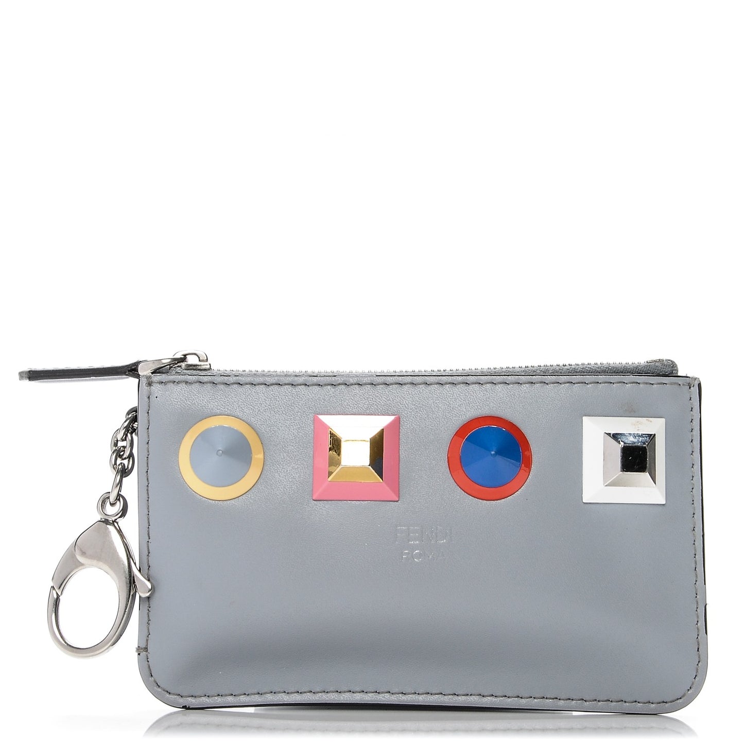 Vitello Liberty Studded Coin Pouch Key Case Ardesia Multicolor