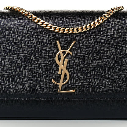 Saint Laurent Grain De Poudre Medium Classic Monogram Kate Satchel Black 9 of 11