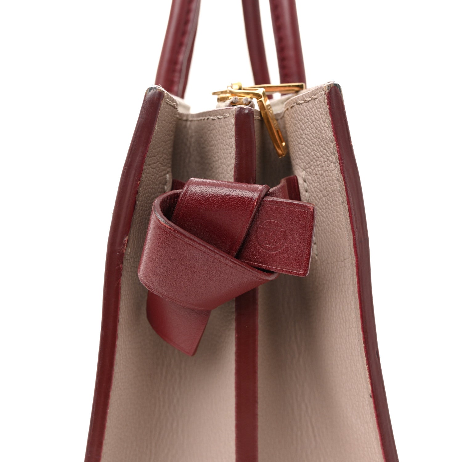 Louis Vuitton Monogram Cuir Plume Very Tote MM Mastic Raisin 14 of 15