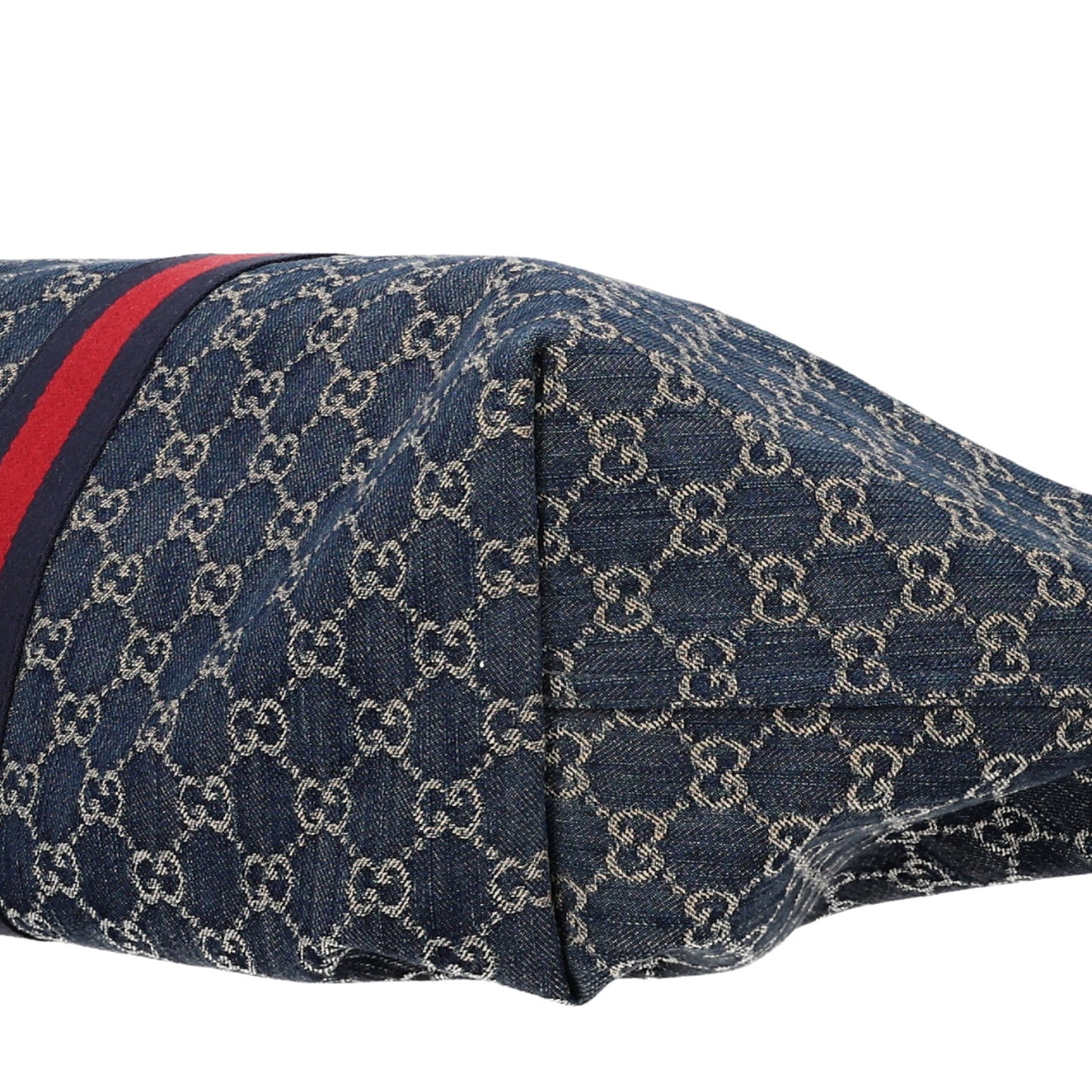 Denim GG Monogram Web Large Giglio Tote Blue