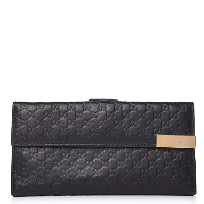 Gucci Soft Microguccissma Dice Continental Wallet Black 1 of 7
