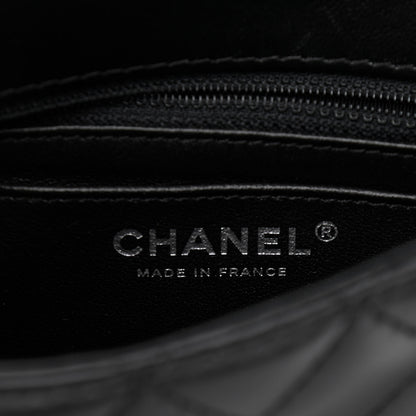 Chanel Lambskin Quilted Kiss Lock Flap Bag Black 6 of 13