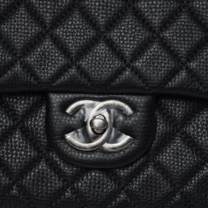 Chanel Calfskin Quilted XXL Travel Flap Bag Black 9 of 10