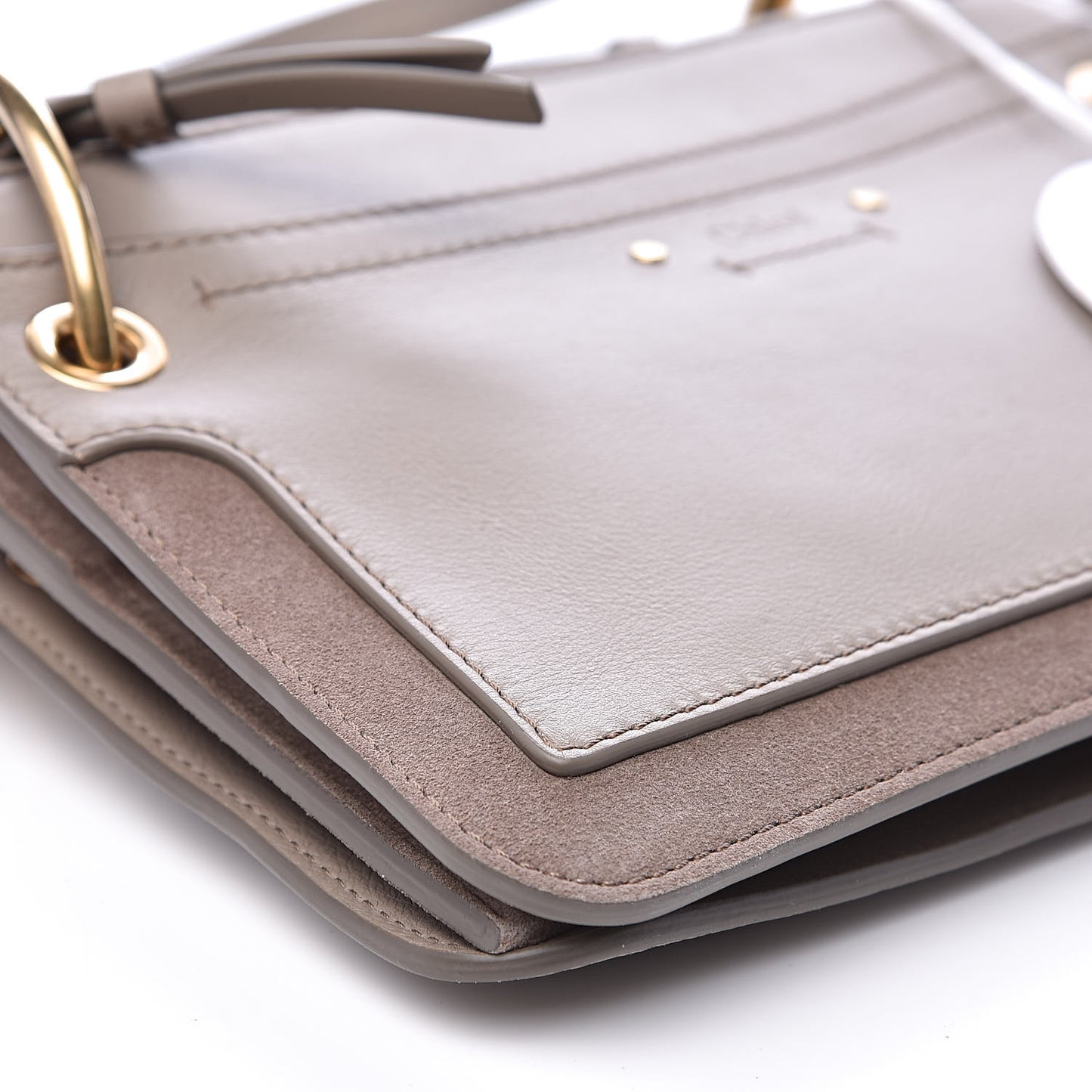 Calfskin Suede Mini Roy Bag Motty Grey