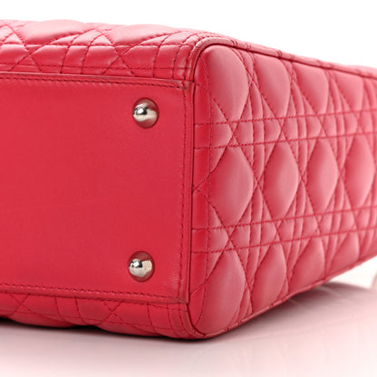 Christian Dior Lambskin Cannage Large Lady Dior Fuchsia 10 of 18