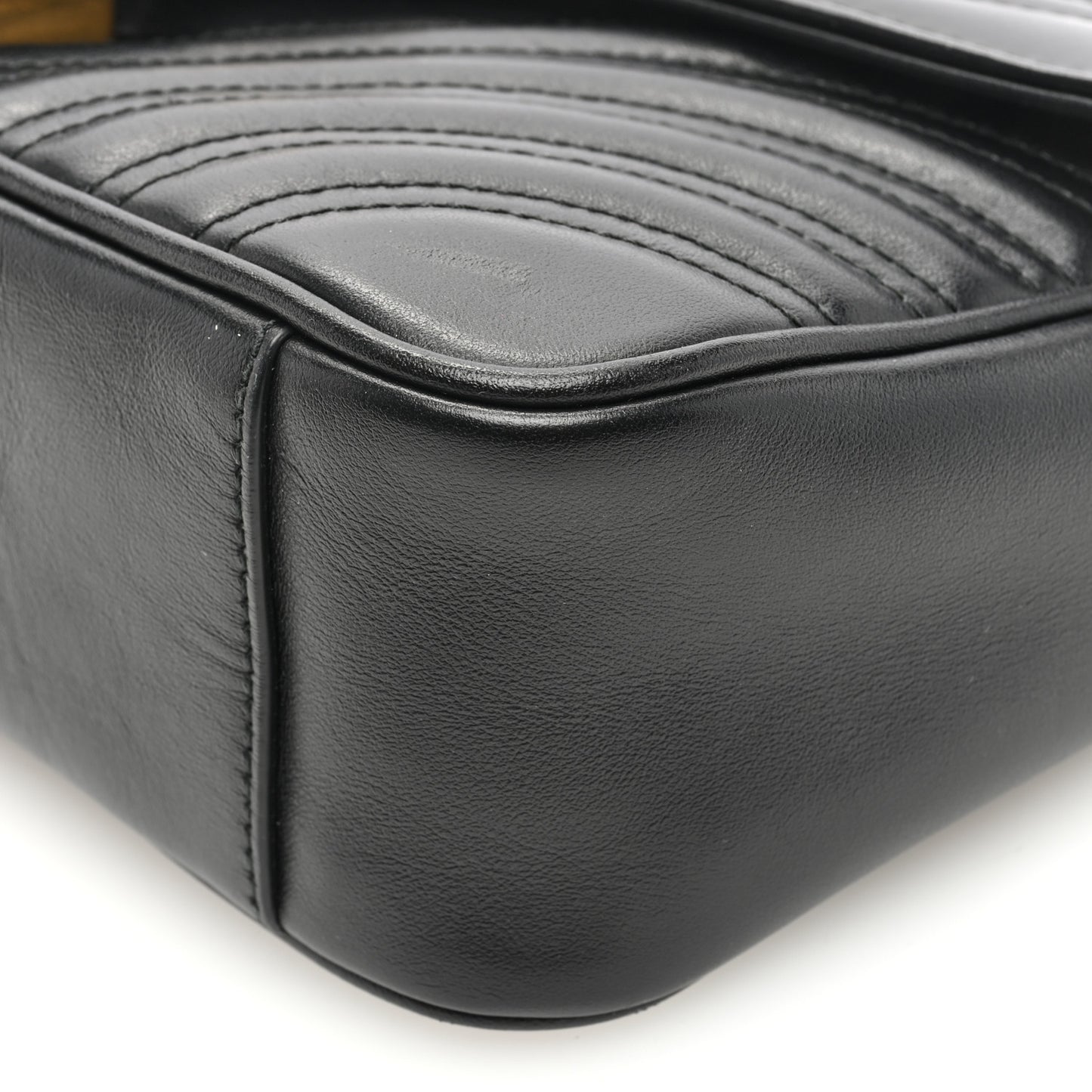 Calfskin Matelasse Small GG Marmont Shoulder Bag Black