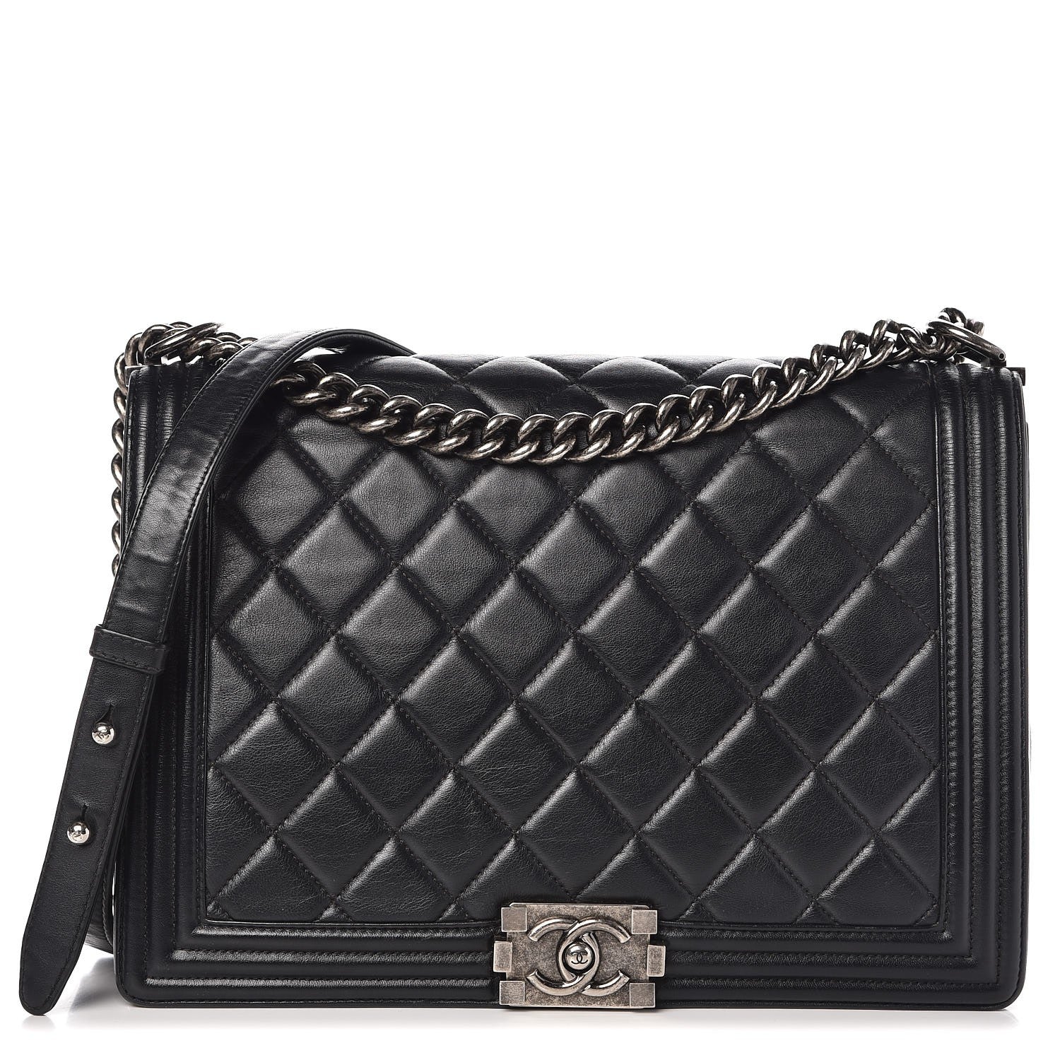 Chanel Calfskin Quilted Large Boy Flap Black 1 of 10