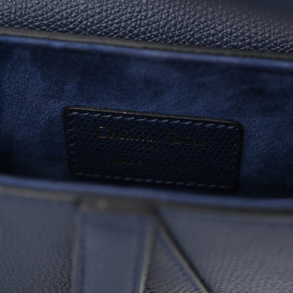 Christian Dior Grained Calfskin Mini Saddle Bag Navy 6 of 9