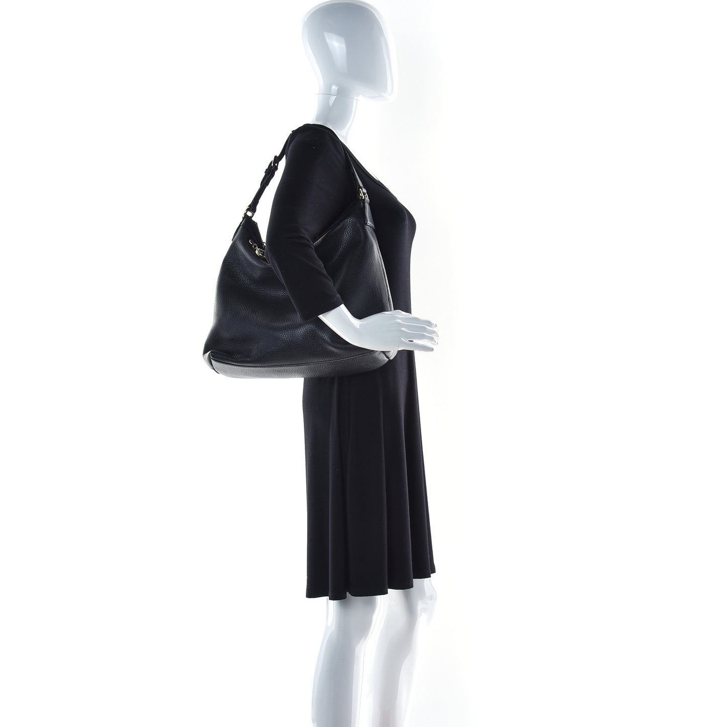 Dollar Calfskin GG Hobo Black