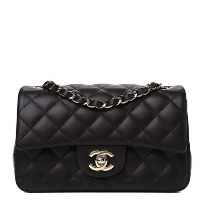 Chanel Lambskin Quilted Mini Rectangular Flap Dark Brown 1 of 4