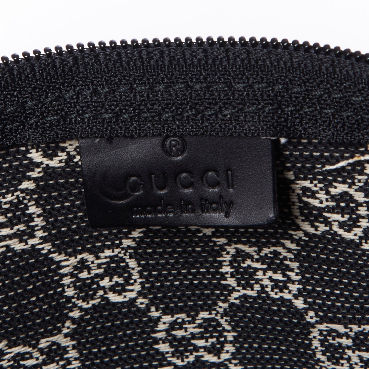 Denim Monogram Zip Top Pouch Black