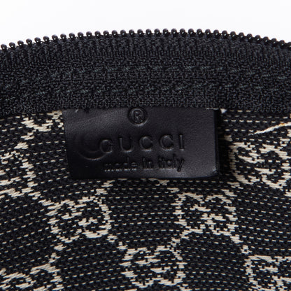 Gucci Denim Monogram Zip Top Pouch Black 6 of 7