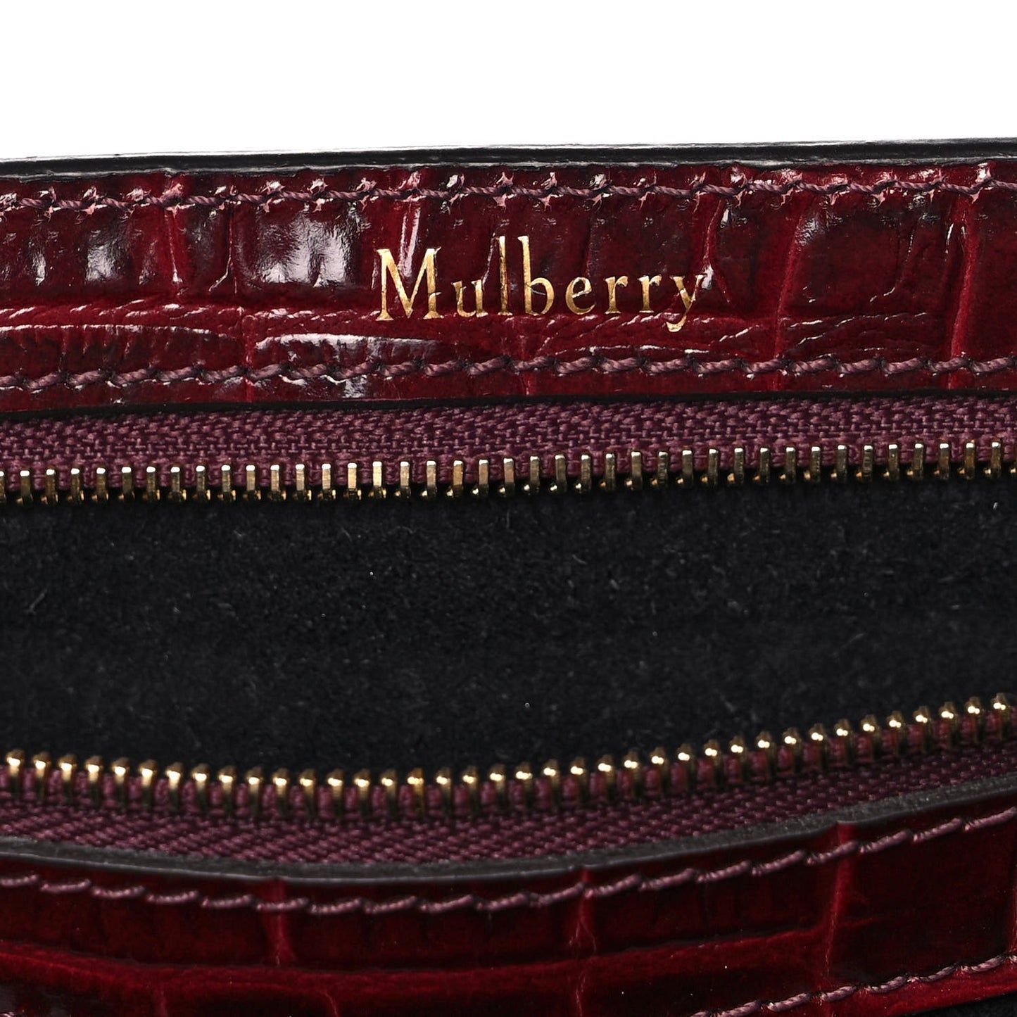 Crocodile Embossed Calfskin Bayswater Oxblood