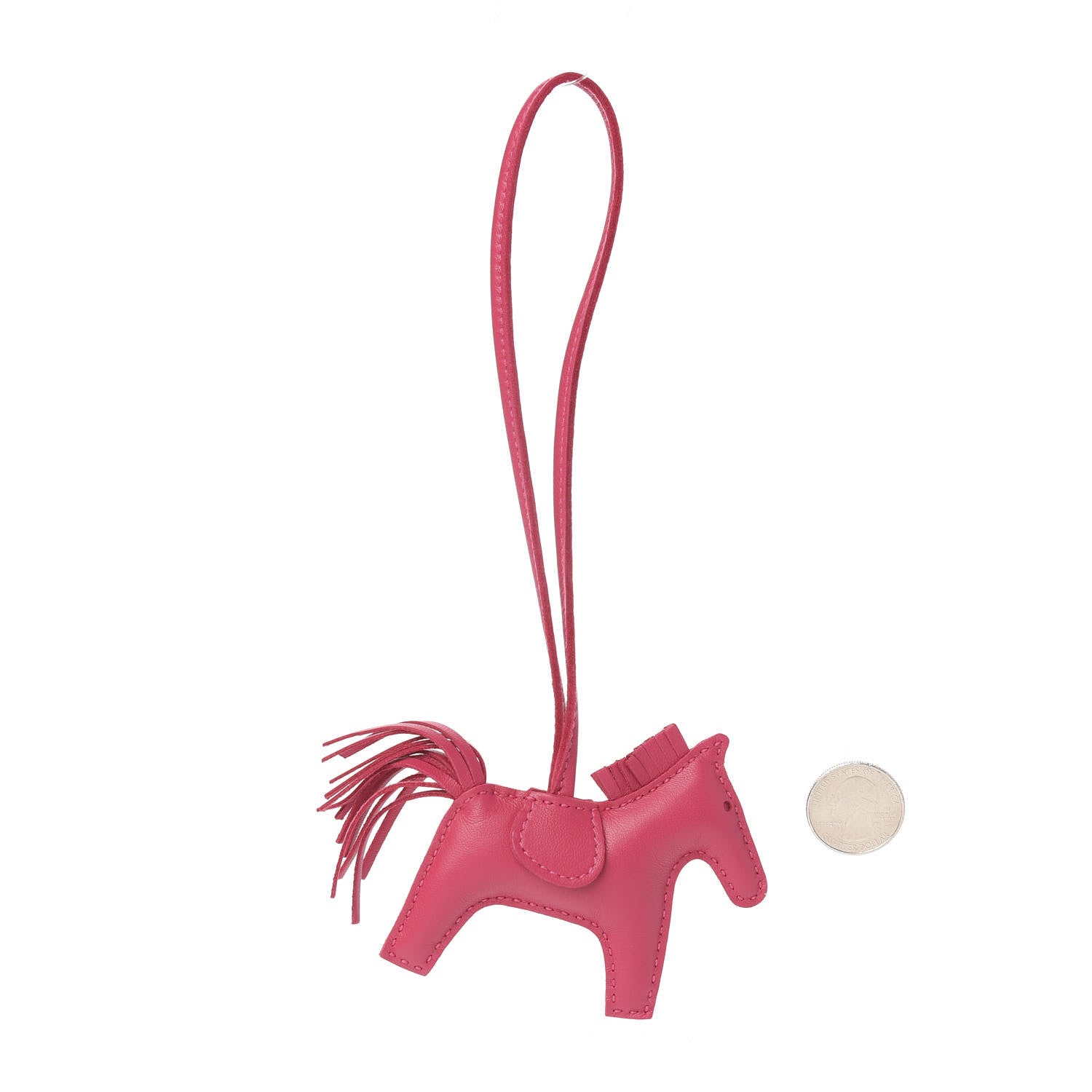 Hermes Milo Lambskin Grigri Rodeo Horse Bag Charm PM Rose Mexico 2 of 5
