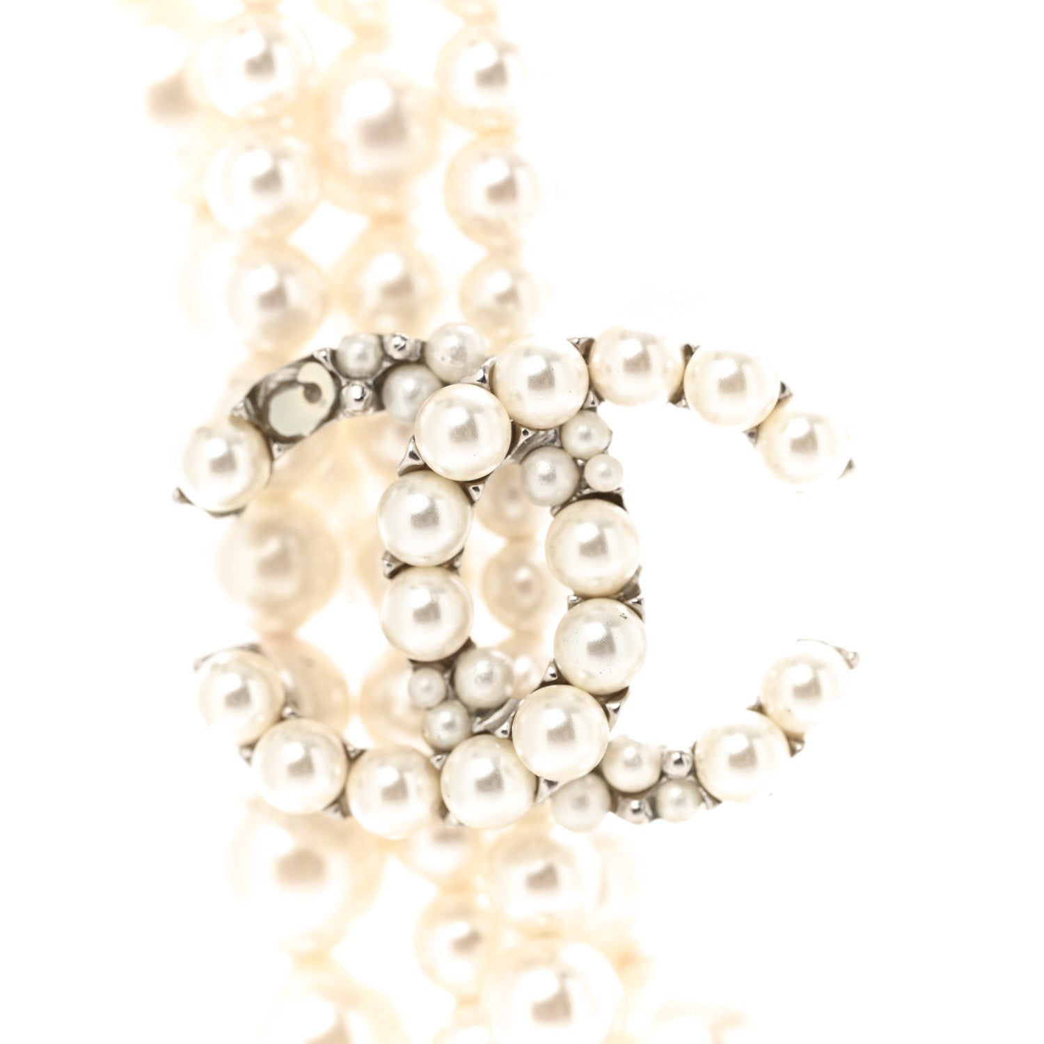 Chanel Pearl Graduated Multi Strand CC Necklace Pearly White 4 of 10