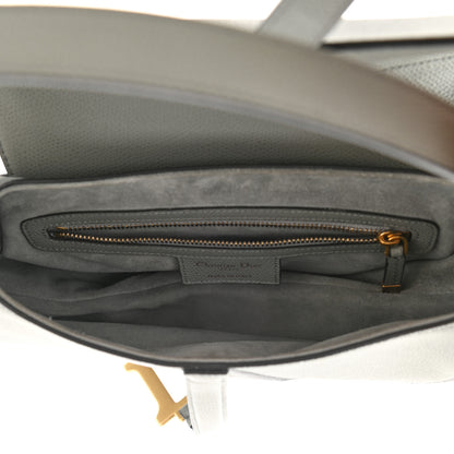 Christian Dior Grained Calfskin Saddle Bag Grey 5 of 11