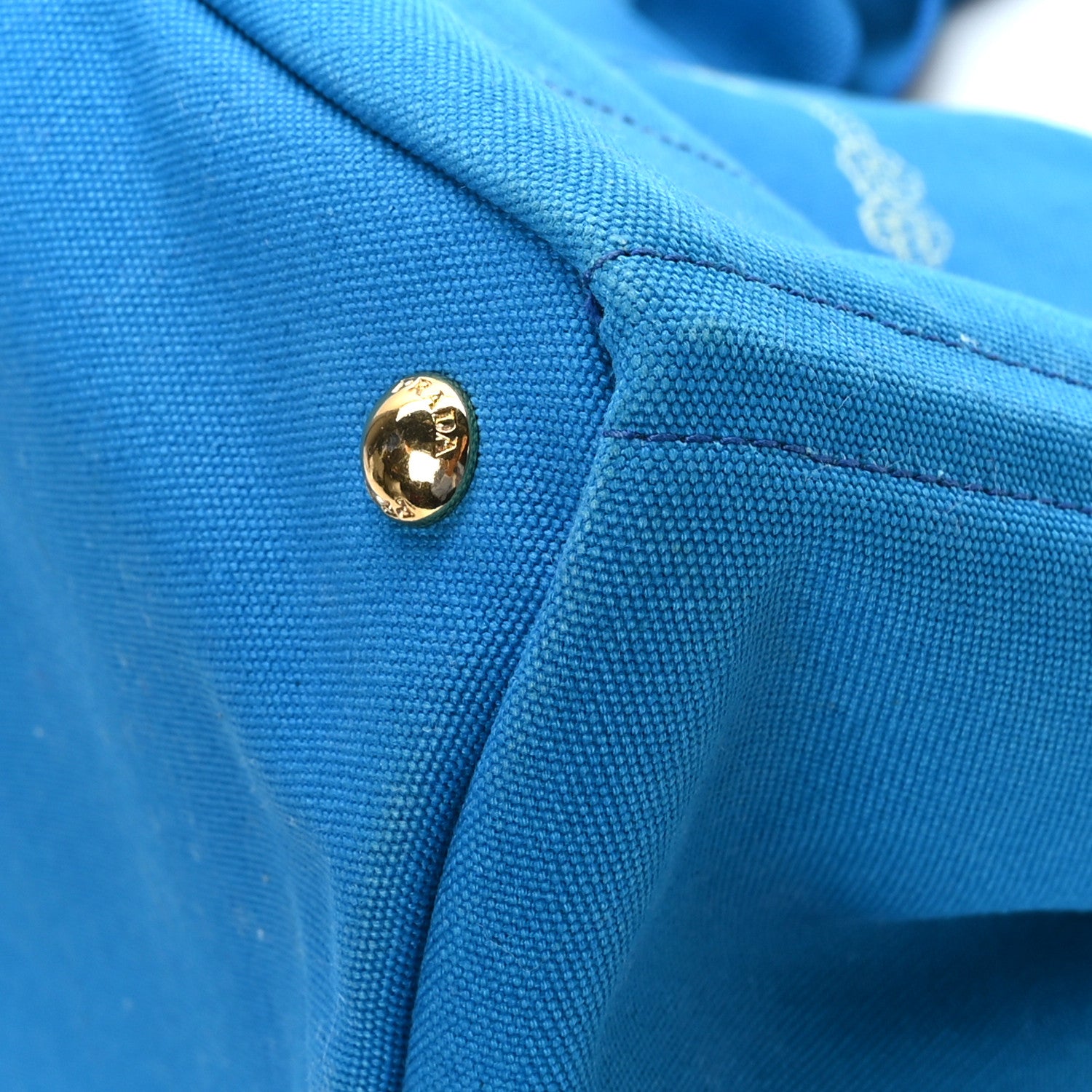 Prada Canapa Large Logo Tote Azzurro 8 of 10