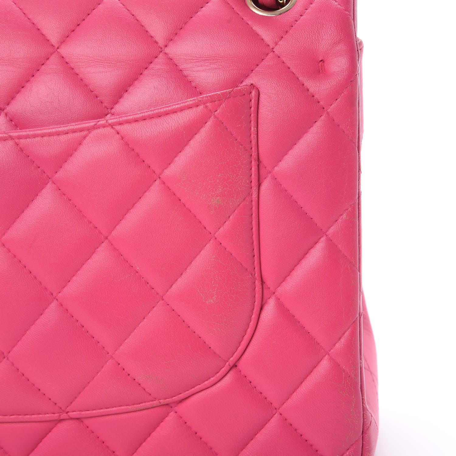 Chanel Lambskin Quilted Jumbo Double Flap Dark Pink 17 of 27