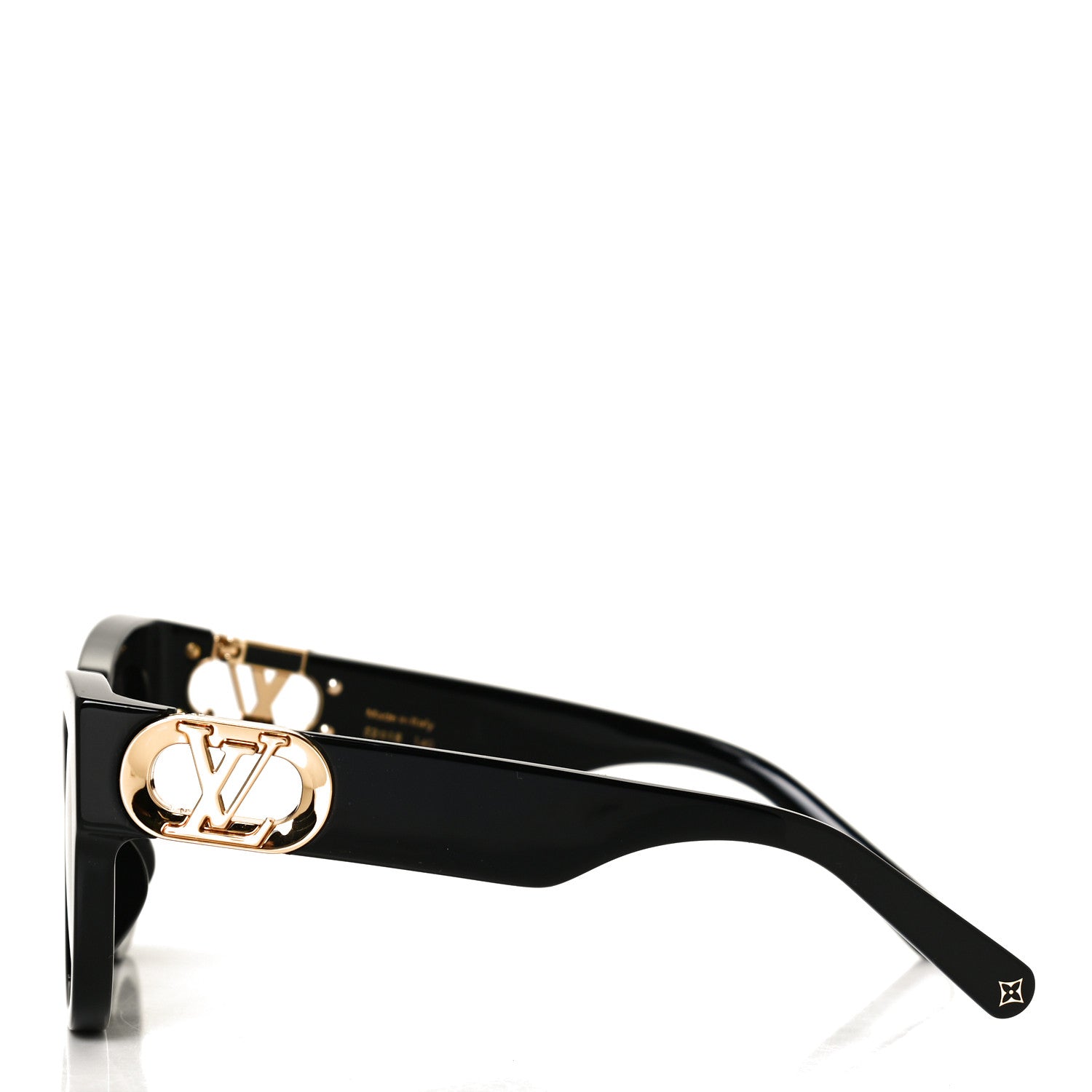 Louis Vuitton Acetate LV Link Square Sunglasses Z1478E Black 3 of 8