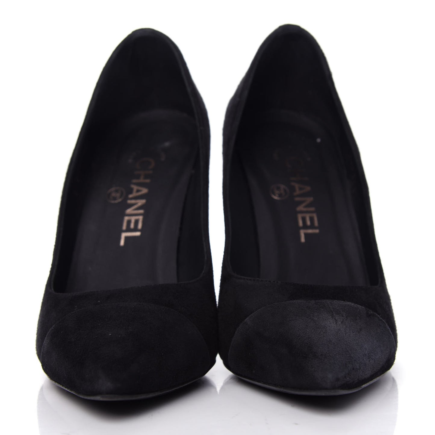Suede Cap Toe CC Pumps 36.5 Black