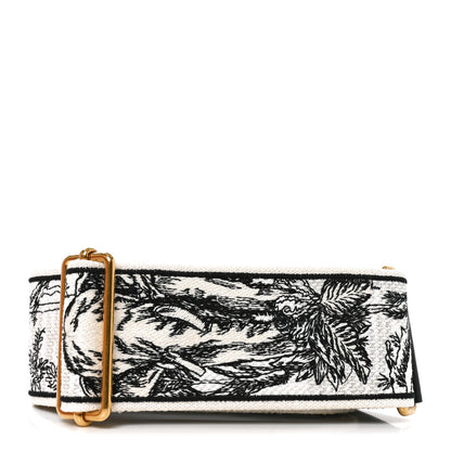 Christian Dior Canvas Embroidered Toile de Jouy Soleil Shoulder Strap Black White Blue 2 of 5