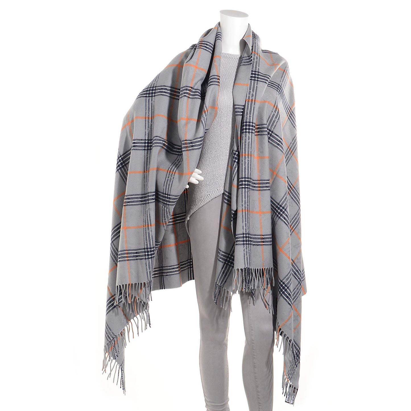 Wool Plaid Masai Tartan Shawl Gris