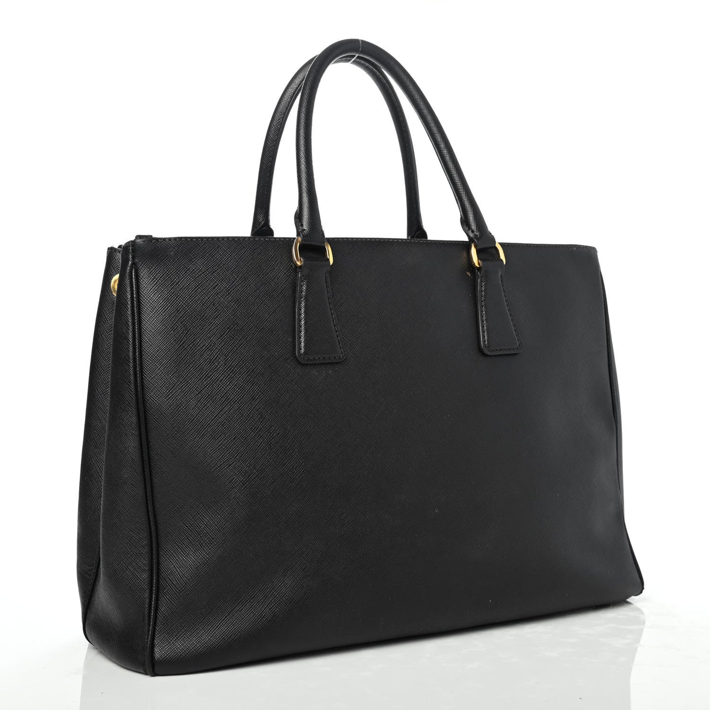 Saffiano Large Galleria Double Zip Tote Black