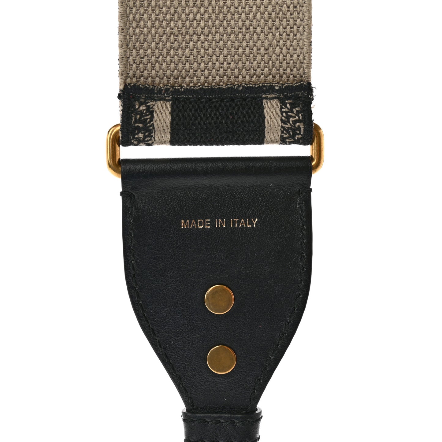 Canvas Embroidered Adjustable Shoulder Strap Black Beige