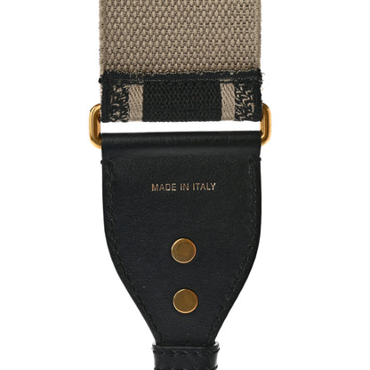 Christian Dior Canvas Embroidered Adjustable Shoulder Strap Black Beige 3 of 6