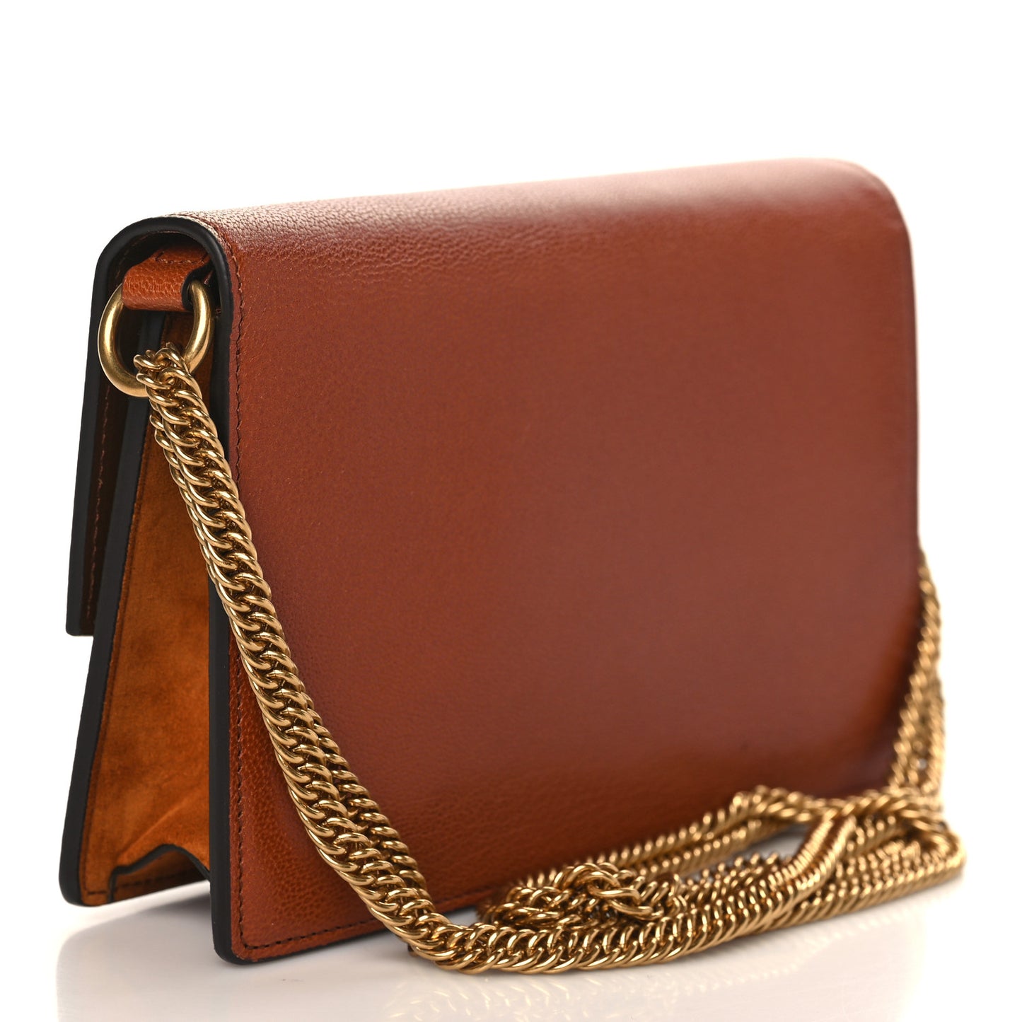 Goatskin Suede Small GV3 Shoulder Bag Amber Mastic