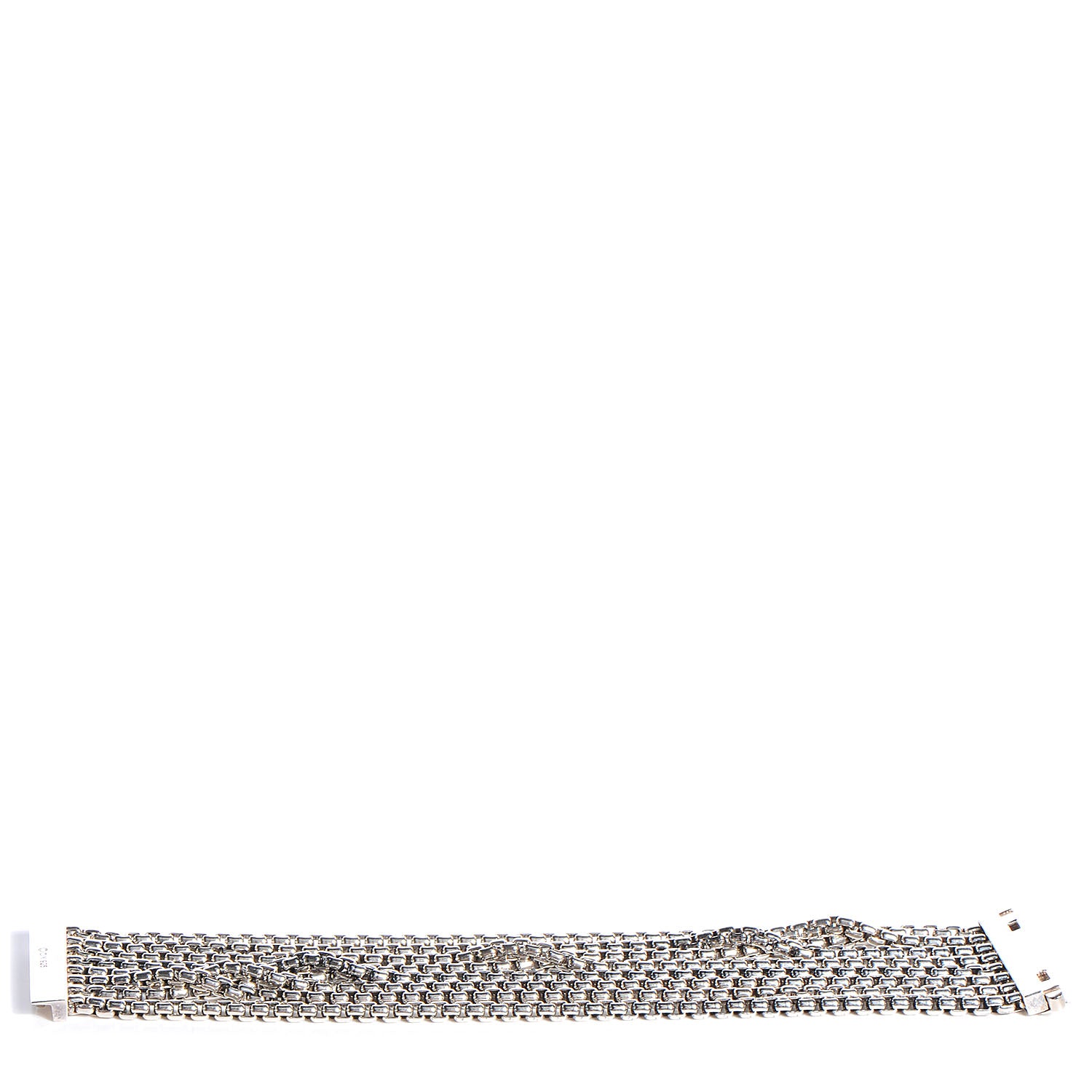David Yurman Sterling Silver Eight-Row Box Chain Bracelet 3 of 7