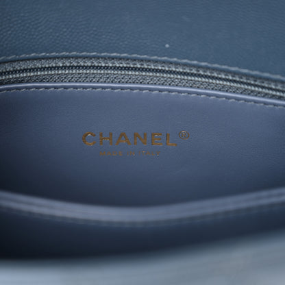 Chanel Caviar Quilted Mini Coco Handle Flap Blue 6 of 10