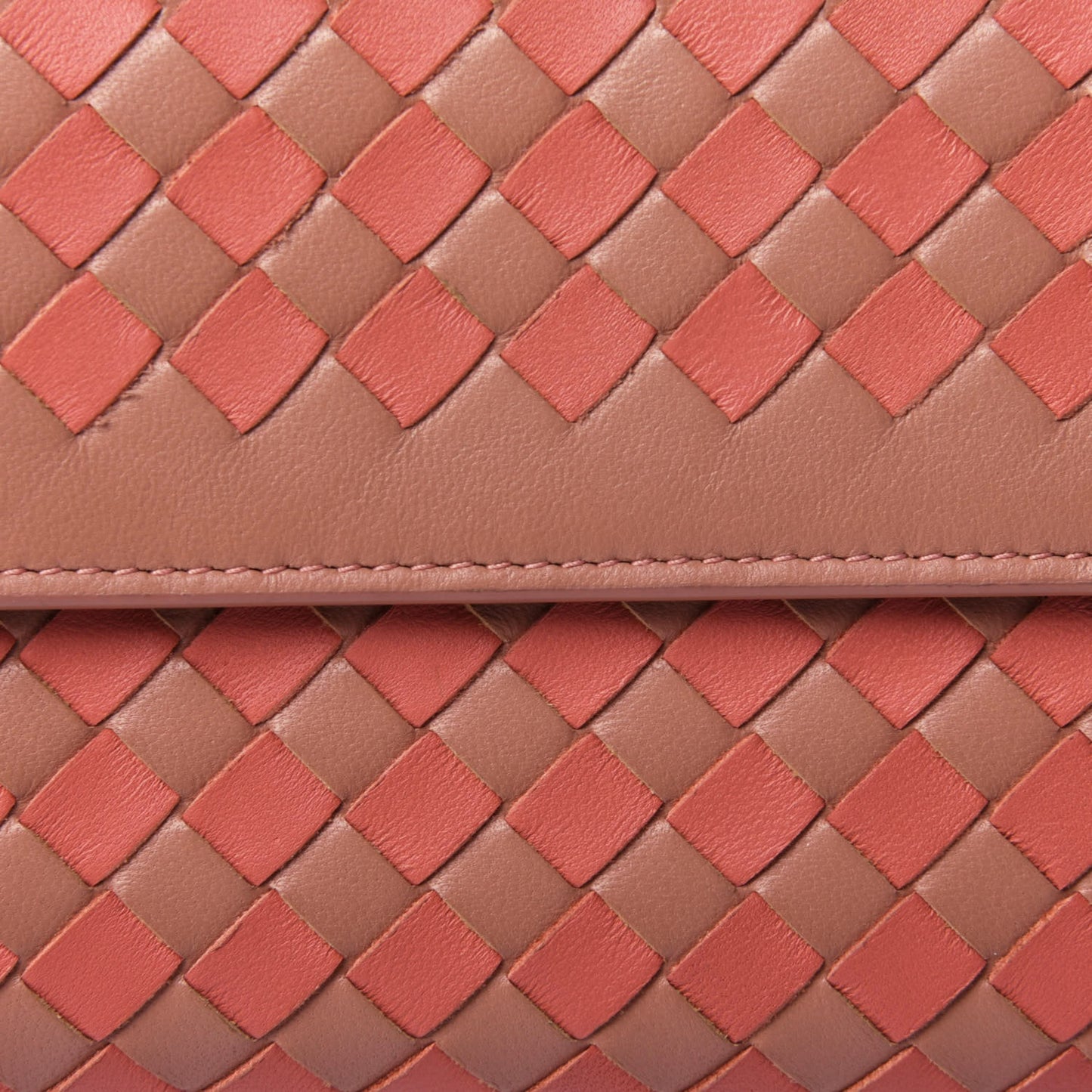 Nappa Intrecciato Continental Flap Wallet Dusty Rose Pompei