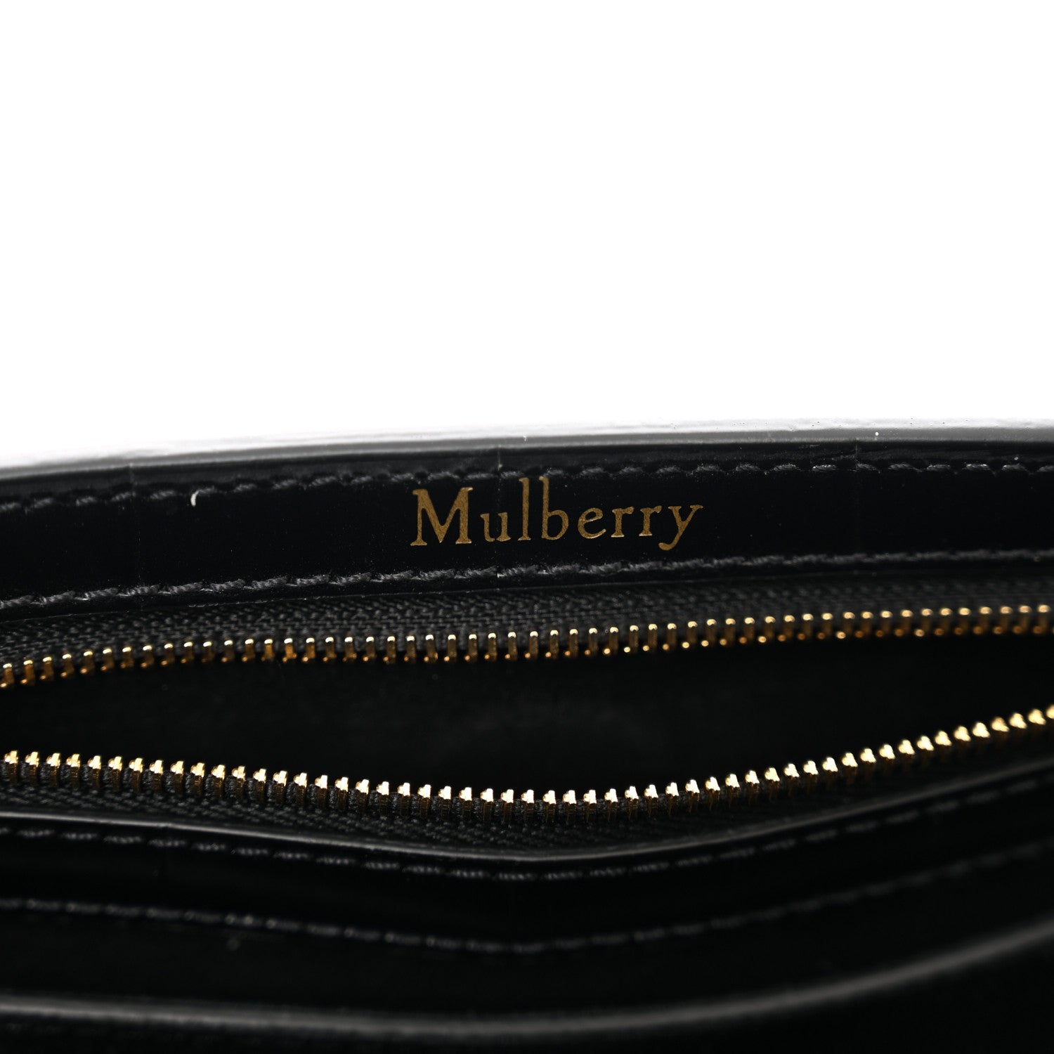Mulberry Crocodile Embossed Calfskin Bayswater Black 8 of 13