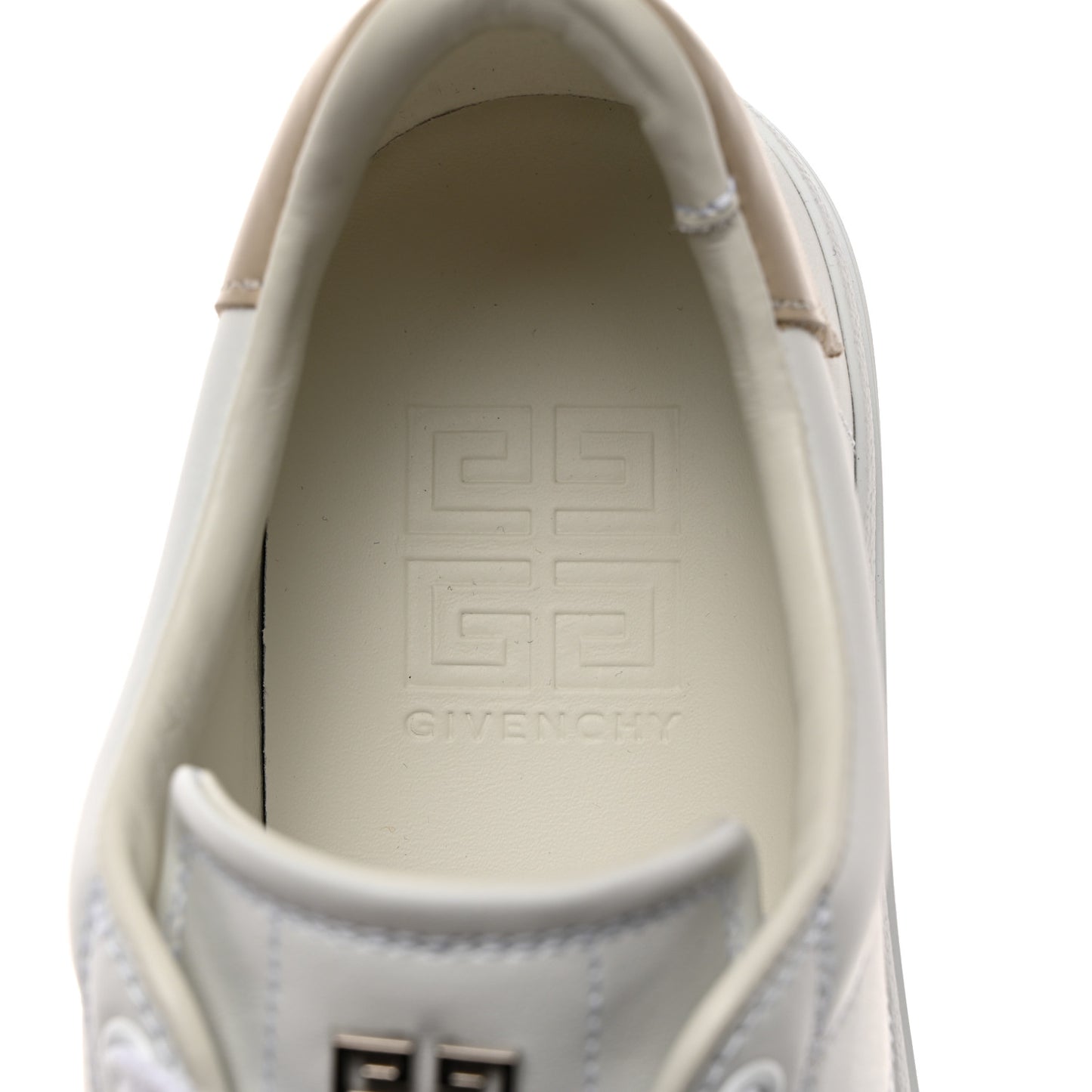 Calfskin Womens City Sport Sneakers 38 White Beige