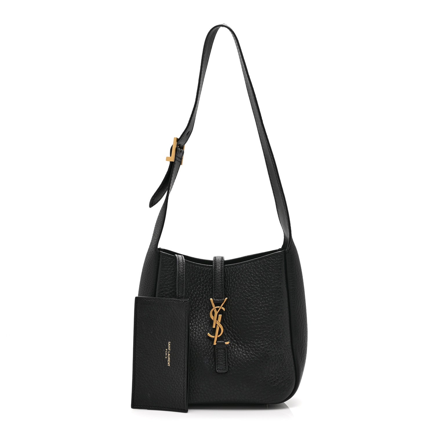 Saint Laurent Grained Calfskin Baby Le 5 A 7 Supple Hobo Black
