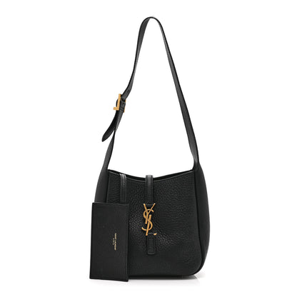 Saint Laurent Grained Calfskin Baby Le 5 A 7 Supple Hobo Black 3 of 11