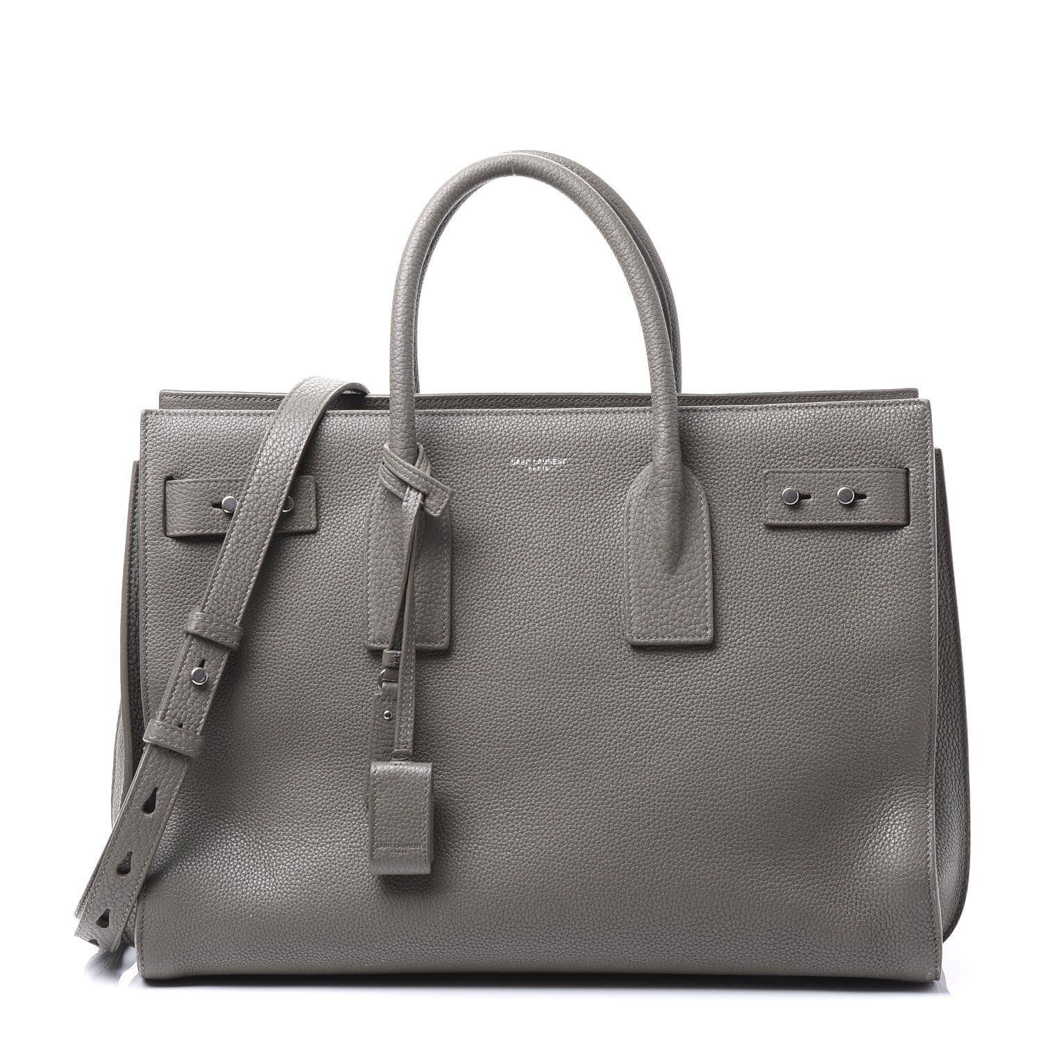 Saint Laurent Grained Calfskin Medium Supple Sac De Jour Mouse Grey 1 of 11