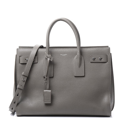 Saint Laurent Grained Calfskin Medium Supple Sac De Jour Mouse Grey 1 of 11