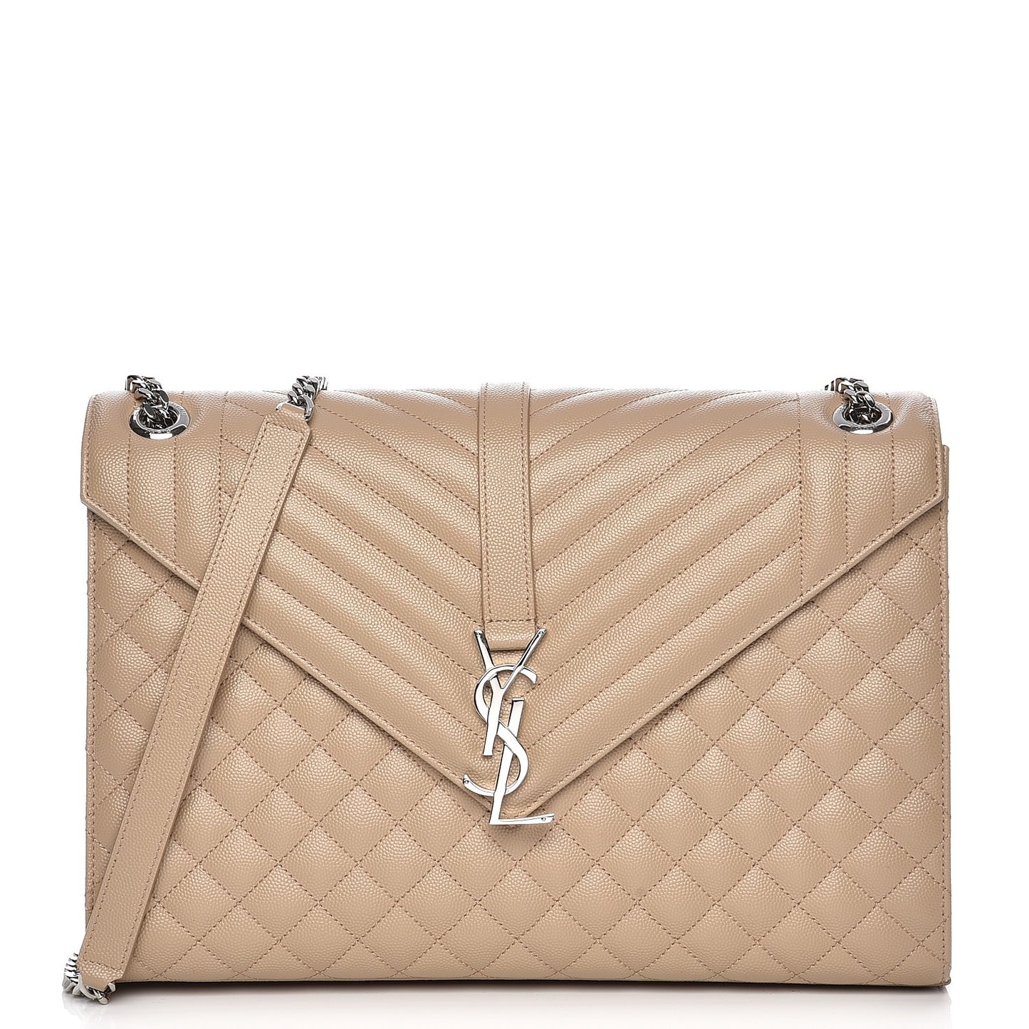 Grain De Poudre Large Triquilt Monogram Satchel Dark Beige